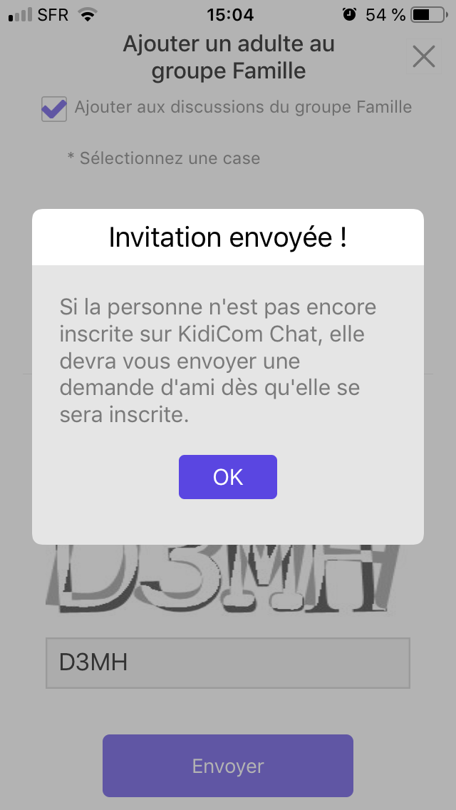 Invitation au Groupe Famille envoyée.PNG